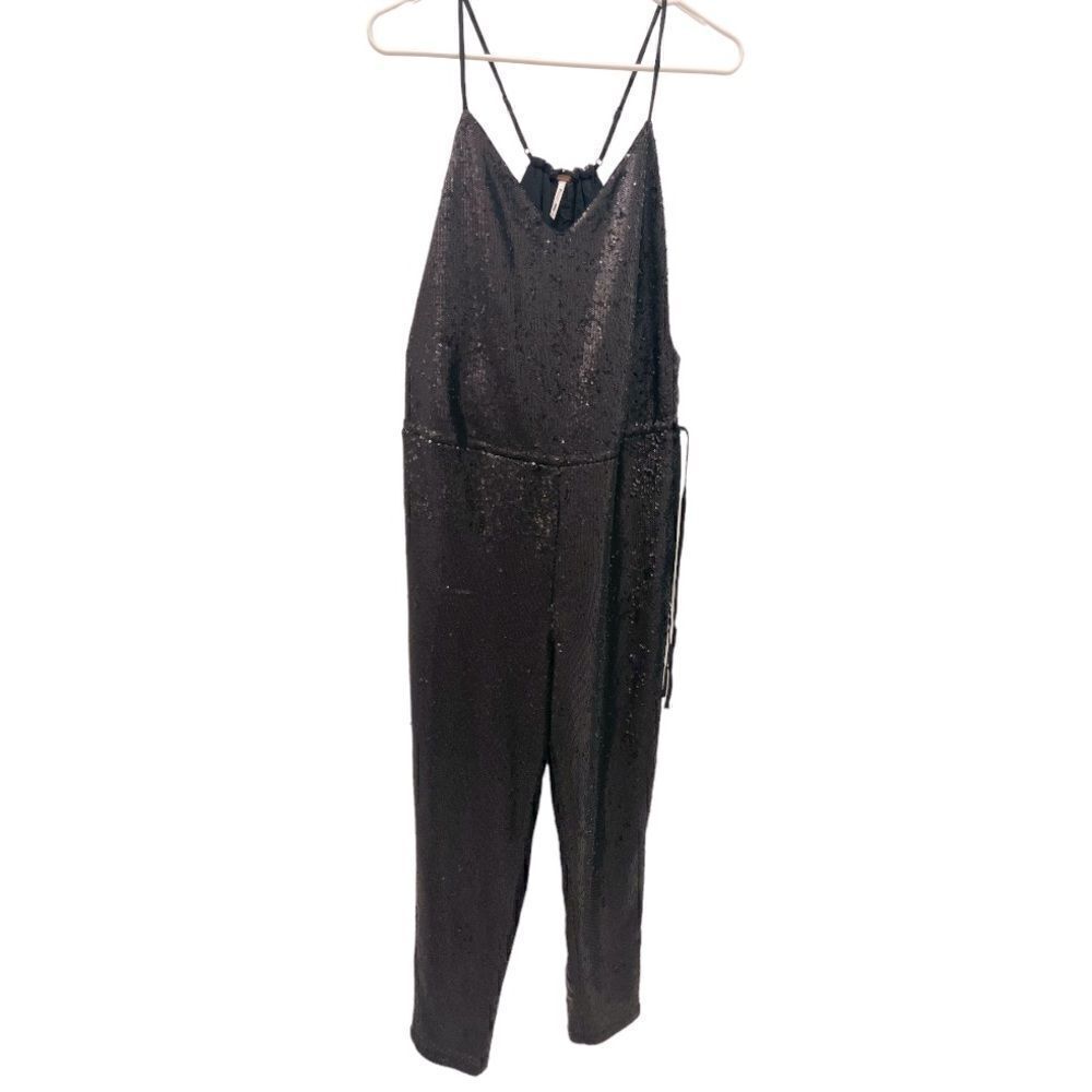 NEW Free People Black Sequins Jumpsuit.Size XS - Picture 6 of 15